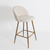 Oak Fabric Metal Low Back Counter Height Swivel Bar Chair - 880024588704