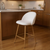 Oak Fabric Metal Low Back Counter Height Swivel Bar Chair - 880024588704