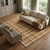 10' X 14' Rust And Ivory Plaid Washable Area Rug With UV Protection - 880016791273