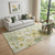 5' X 8' Sage Gold And Ivory Floral Washable Area Rug With UV Protection - 880024914107