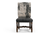 Set of Two Black Gray And Dark Brown Solid Wood Upholstered Chenille And Leather Dining Side Chairs - 608219066673