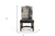 Set of Two Black Gray And Dark Brown Solid Wood Upholstered Chenille And Leather Dining Side Chairs - 608219066673