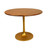 40" Brown and Gold Rounded Solid Wood and Iron Pedestal Base Dining Table - 606114813774