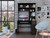 Zeno Black Computer Desk with Hutch - 808230121270