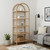 80" Natural Wood Five Tier Arched Top Bookcase - 606114705680