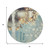 8' Blue Gold And Ivory Christmas Distressed Washable Round Rug With UV Protection - 880024519166
