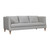 85" Gray And Brown Leather Sofa - 606114888697