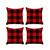 Set of 4 Red and Black Buffalo Plaid Throw Pillows - 808230092150