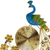 Metal Silent Analog Peacock Novelty Wall Clock - 880024809359