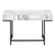 47" White and Black Wood and Metal H-Shape Computer Desk With Two Drawers - 608219344467