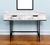 47" White and Black Wood and Metal H-Shape Computer Desk With Two Drawers - 608219344467