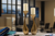 Set of Two Antiqued Gold Aluminum Wavy Faceted Tabletop Pillar Candle Holders - 880016731279