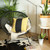 Homeroots Home Decor Yellow And Black Centered Strap Throw Pillow, 18x18 Inches