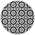 8' Black Gray And Silver Round Floral Medallion Washable Indoor Outdoor Area Rug - 608219360986