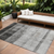 9' X 12' Gray Ombre Washable Non Skid Indoor Outdoor Area Rug - 608219330453