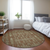 8' Orange Taupe And Beige Round Moroccan Washable Indoor Outdoor Area Rug
