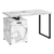 47" White and Black Wood and Metal Sled Computer Desk - 608219197513