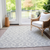 9' X 12' Silver And Ivory Geometric Washable Indoor Outdoor Area Rug - 608219112288