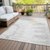 10' X 14' Silver Gray And Ivory Abstract Washable Indoor Outdoor Area Rug - 608219057886