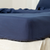 Navy Linen King Fitted Sheet - 608219282615