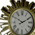 19" Gold And Clear Mirrored Glass And Heavy Duty Plastic Silent Analog Sunburst Wall Clock - 880016478686