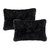 Set of Two 12" X 20" Black Sheepskin Lumbar Throw Pillows - 608219397449