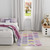 4' X 6' Ivory Pink And Purple Hearts Youthful Washable Area Rug - 880016597882