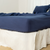 Navy Linen Queen Fitted sheet - 608219108977