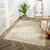 5' x 7' Beige Abstract Washable Non Skid Area Rug - 606114794028