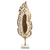 28" Gold And White Aluminum And Marble Leaf Tabletop Sculpture - 880016440959