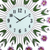27" Purple Green And White Metal and Glass Silent Analog Floral Round Wall Clock - 880016497601