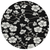 8' Black Ivory And Gray Round Floral Washable Indoor Outdoor Area Rug - 880016455878