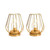 Set of Two 7" Gold Geometric Geometric Cage Cordless Desk Lamps - 880016590418