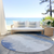 8' Navy Blue Gray And Silver Round Striped Washable Indoor Outdoor Area Rug - 608219357641