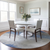 8' Navy Blue Gray And Silver Round Striped Washable Indoor Outdoor Area Rug - 608219357641
