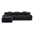 118" Black Chenille Modular Sofa With Ottoman And Toss Pillows - 880024798639
