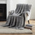50" X 70" Gray And Silver Abstract Microfiber Plush Throw Blanket - 880024761848