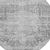 8' Gray And Ivory Round Oriental Washable Indoor Outdoor Area Rug - 880016872347