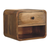12" Oak Solid Wood One Drawer Floating Nightstand