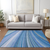 10' X 14' Denim Blue And Sky Blue Abstract Washable Indoor Outdoor Area Rug