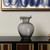 10" Light Gray Bubble Glass Round Table Vase - 880016421590