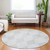 8' Round Ivory Round Geometric Washable Non Skid Indoor Outdoor Area Rug