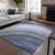 10' X 14' Blue Denim Blue And Navy Blue Abstract Washable Indoor Outdoor Area Rug - 608219349097