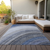 10' X 14' Denim Blue And Navy Blue Abstract Washable Indoor Outdoor Area Rug