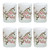 Set of Six White Green And Pink Hummingbird Floral Glass Votive Candle Holders - 880016686692