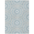 9' X 12' Denim Blue And Ivory Floral Medallion Washable Indoor Outdoor Area Rug - 608219077754