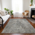 10' X 14' Gray Beige And Black Geometric Washable Indoor Outdoor Area Rug