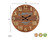 24" Brown Solid Wood Silent Analog Round Wall Clock - 608219396923