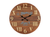 24" Brown Solid Wood Silent Analog Round Wall Clock - 608219396923