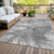 3' X 5' Gray Silver And Charcoal Abstract Washable Indoor Outdoor Area Rug - 608219067649